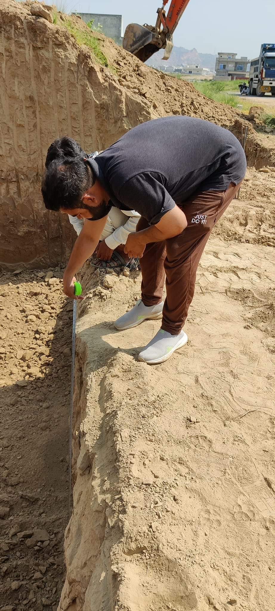Engineer reviewing structural elements