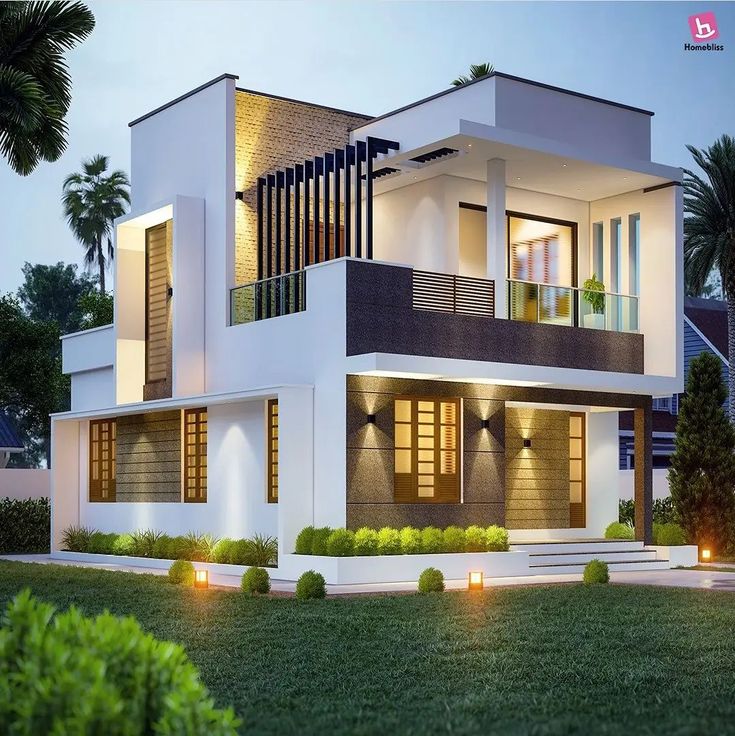 Minimalist villa with panoramic windows