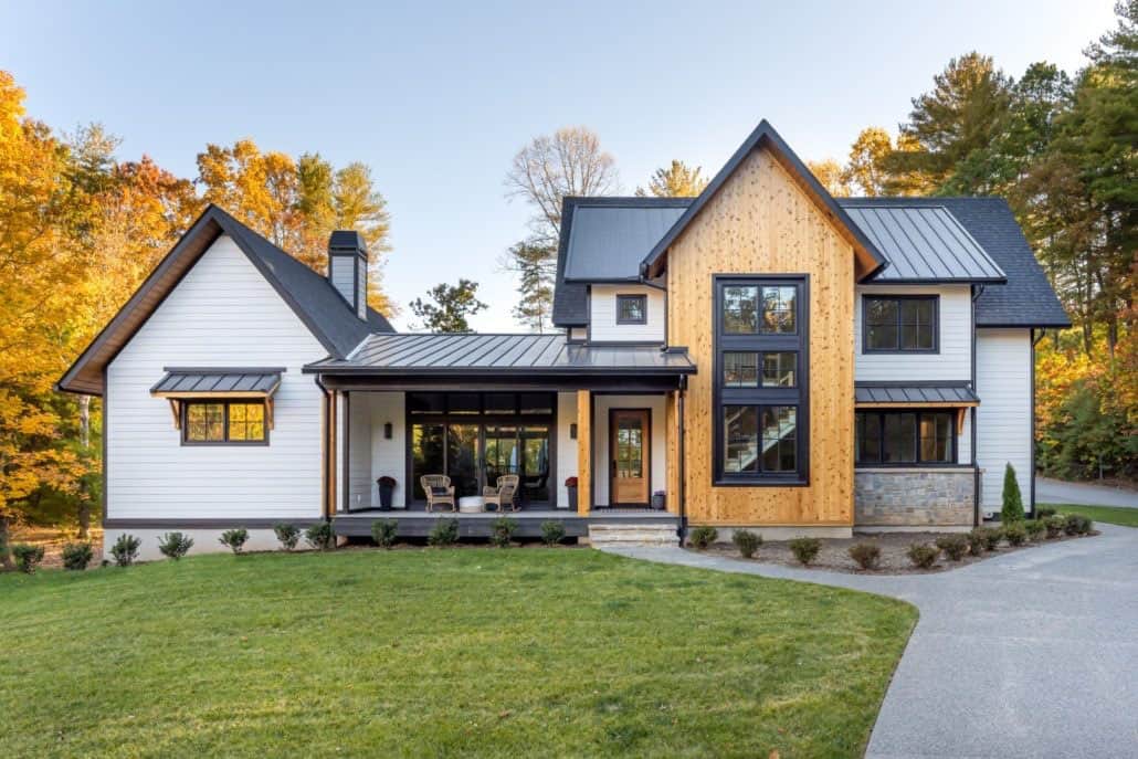 Modern farmhouse with wrap-around porch